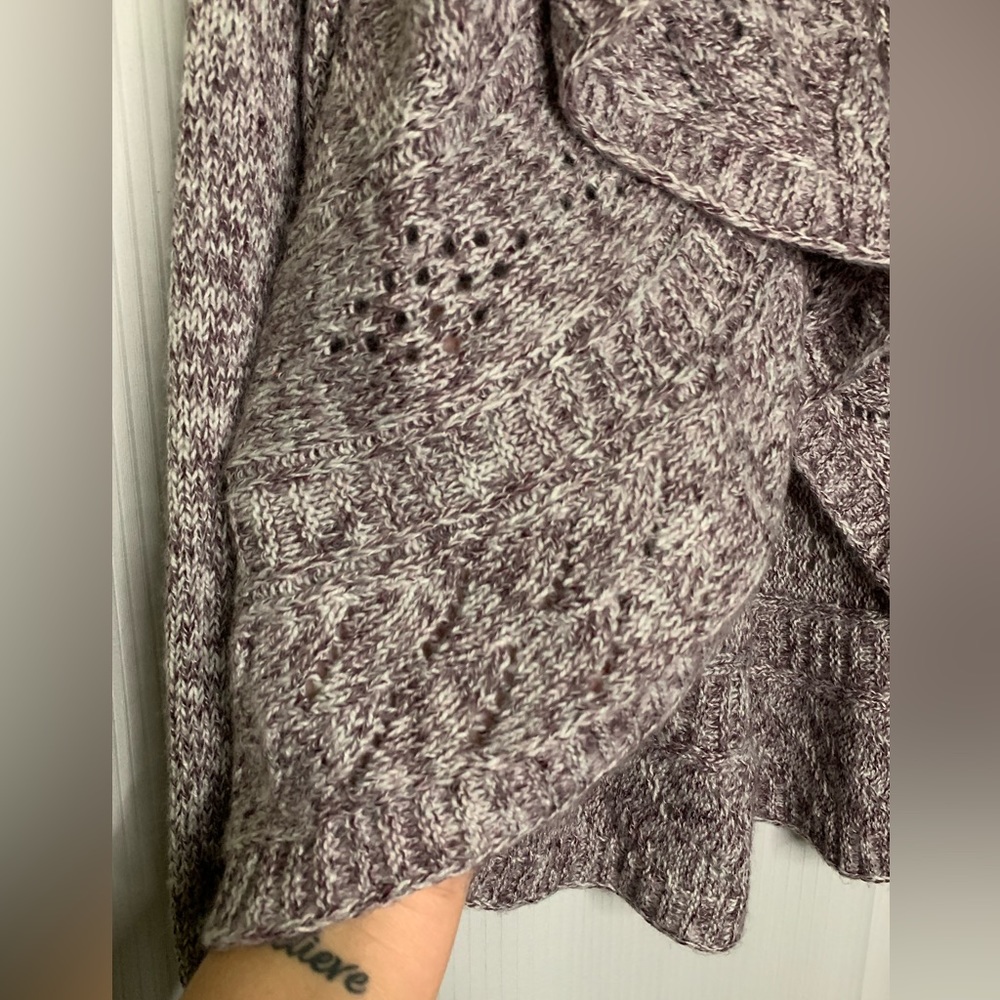 Reitmans Heathered Purple and White Cardigan Open Front Detailed Knit XL - Picture 4 of 11